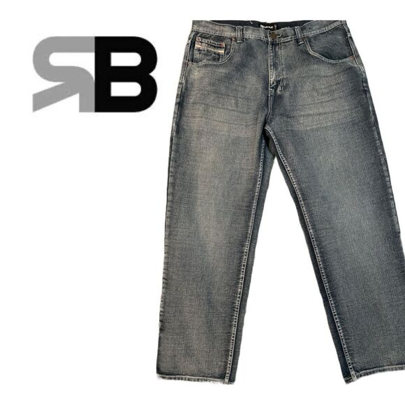 Royal Blue Men’s Premium Relaxed Fit Jeans - Size 40 x 32 - Picture 2 of 3